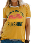 Women Casual Bring On the Sunshine Letter Print T-Shirt Women Short Sleeve T-shirt Tops