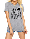 Women Hakuna Matata Letter Print Short Sleeve shirt, women casual short sleeve shirt, women fashion Top Tee, women short sleeve blouse, women letter print t-shirt